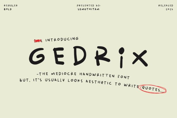 Gedrix: A Playful Display Font