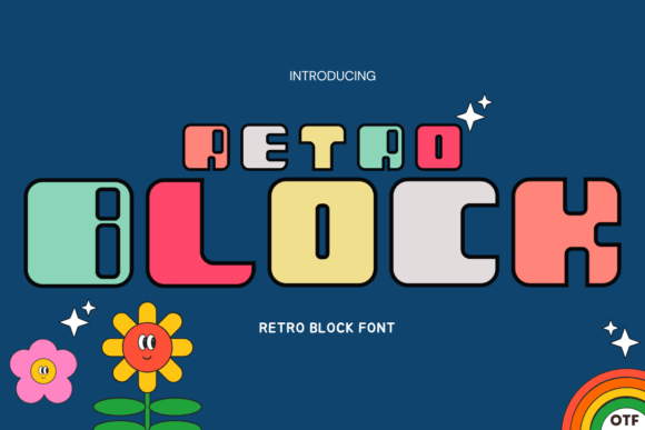 Retro Block Font for Modern Design